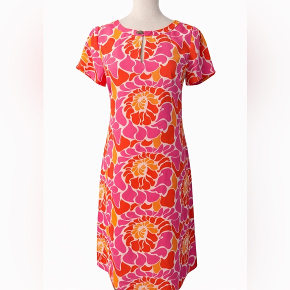 Banana Republic Dresses & Skirts - Banana Republic Pink Orange Mod Floral Shift Dress Size‎ 4